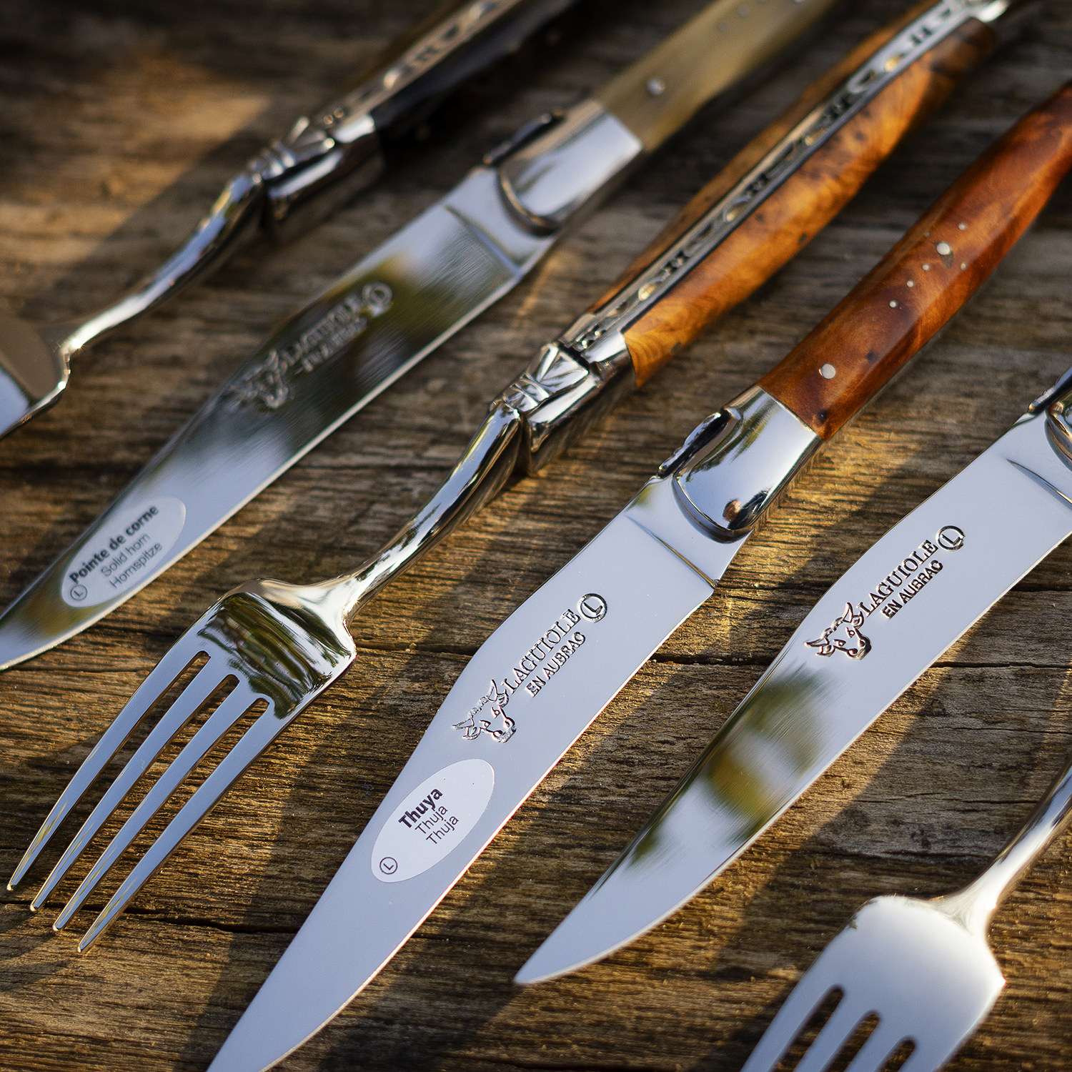 法国拉吉奥乐laguiole en aubrac手工牛排西餐刀叉鹿角材质