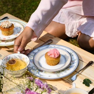 Noritake则武JARDIN 秘密花园盘子精致餐盘点心盘 FLEURI骨瓷日式