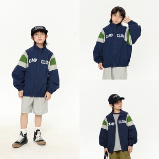 ALBKIDS童装外套2026春季新款男童中大童复古飞行员夹克休闲外套