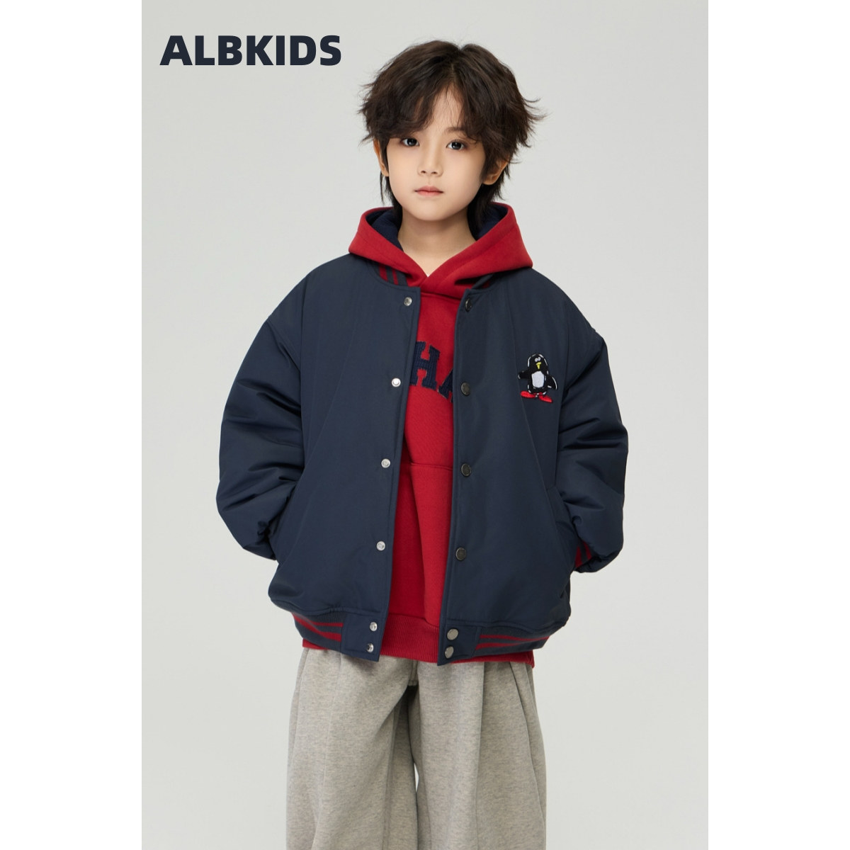 ALBKIDS童装2025秋冬新款美式复古刺绣加厚中大童棒球外套厚棉服,童装/婴儿装/亲子装,棉袄/棉服,淘宝优惠券,粉丝福利购,淘宝优惠卷