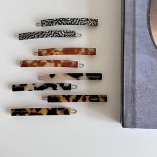 韩国进口玳瑁色边夹青蛙扣发夹精致百搭侧边夹长方形小巧法式对夹