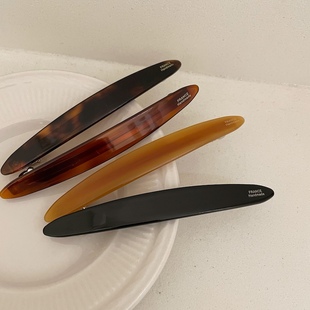 韩国进口FRANCE海岸村恰恰恰申敏儿同款弹簧夹简约黄棕色顶夹发夹