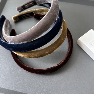 韩国进口秋冬新款 金丝绒头箍细腻高品质高颅顶发箍2cm宽舒适发卡