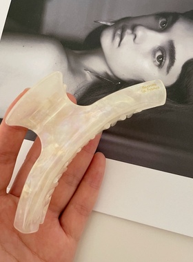 韩国进口france抓夹鲨鱼夹发夹后脑勺高级感白色发抓高端气质发饰