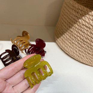 韩国进口France金标果冻色醋酸抓夹女团束发马尾鲨鱼夹后脑勺半扎