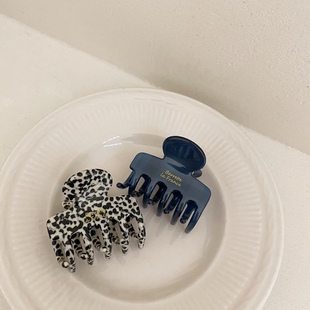 韩国进口鲨鱼夹抓夹发夹后脑勺小号发抓复古蓝色半扎夹子头饰发饰