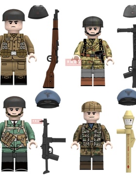 粤睿智达德系空军军事战争男孩第三方拼装积木人仔玩具N629-632