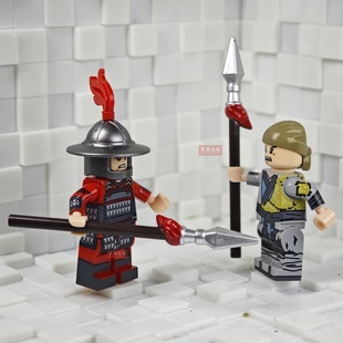 迪库水浒传宋江林冲宋兵梁兵MOC小人仔人偶古代士兵拼装 玩具