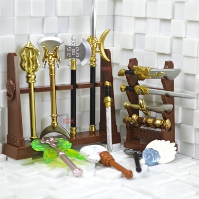 手持武器配件剑刀戟MOC积木玩具