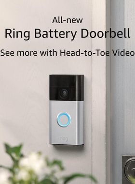 2024新款亚马逊 Ring Battery Doorbell智能视频门铃电池充电语音
