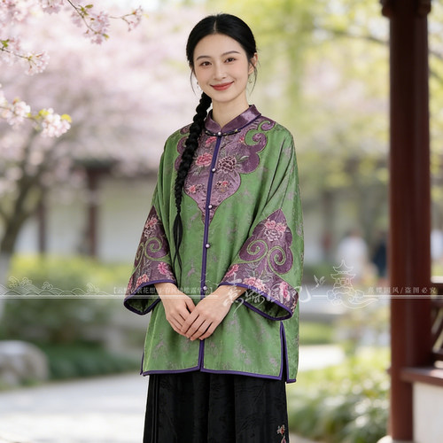 新中式国风重工刺绣立领上衣外套