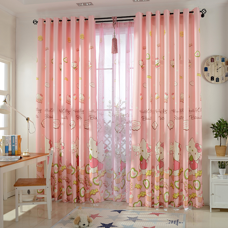 HelloKitty粉色加厚棉麻窗帘布料简约遮光客厅卧室定做公主房女孩在类目 居家布艺, 窗帘门帘及配件, 定制窗帘中 - 来自Buy2taobao.com提供专业的淘宝代购服务