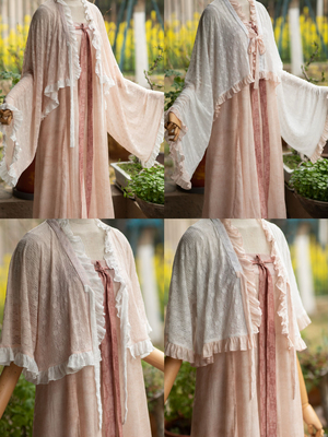 青泠谷蕾丝法门寺披衫武周背子日常汉服