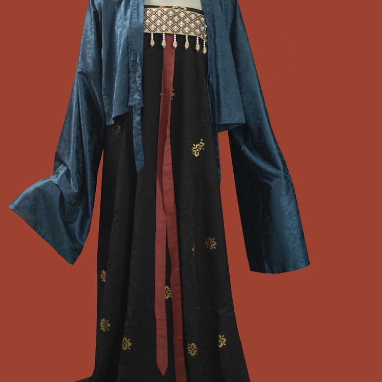 青泠谷原创汉服裙国风仿花罗烫金齐胸裙女