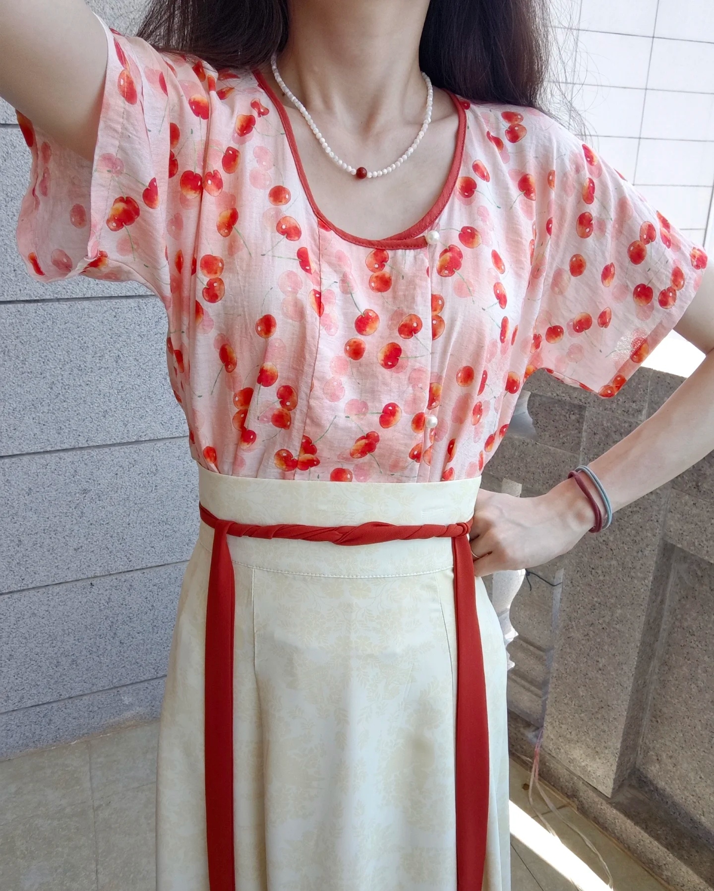 青泠谷夏季日常樱桃唐背子汉服