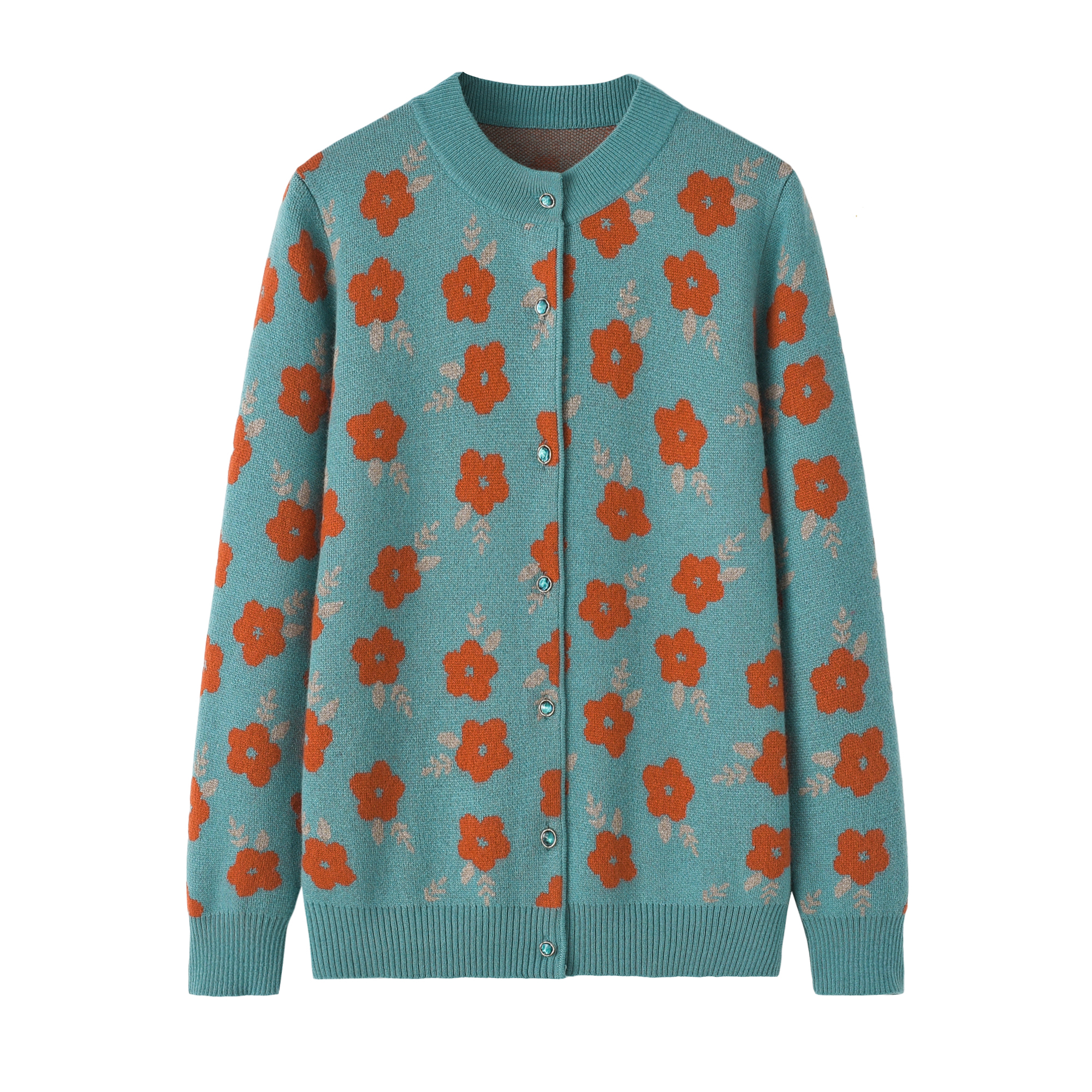 保暖山羊绒衫大码圆领上衣中老年女装宽松加厚外套24秋冬新款毛衣