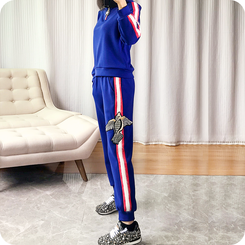 断码清仓特价 女休闲套装加厚卫衣两件套潮ins长袖宽松加绒连帽