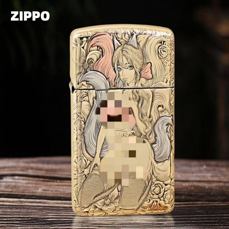 正品zippo打火机黄铜套壳鹰皇九尾狐美女紫铜镶嵌窄版浮雕打火机,ZIPPO/瑞士军刀/眼镜,ZIPPO/芝宝,淘宝优惠券,粉丝福利购,淘宝优惠卷