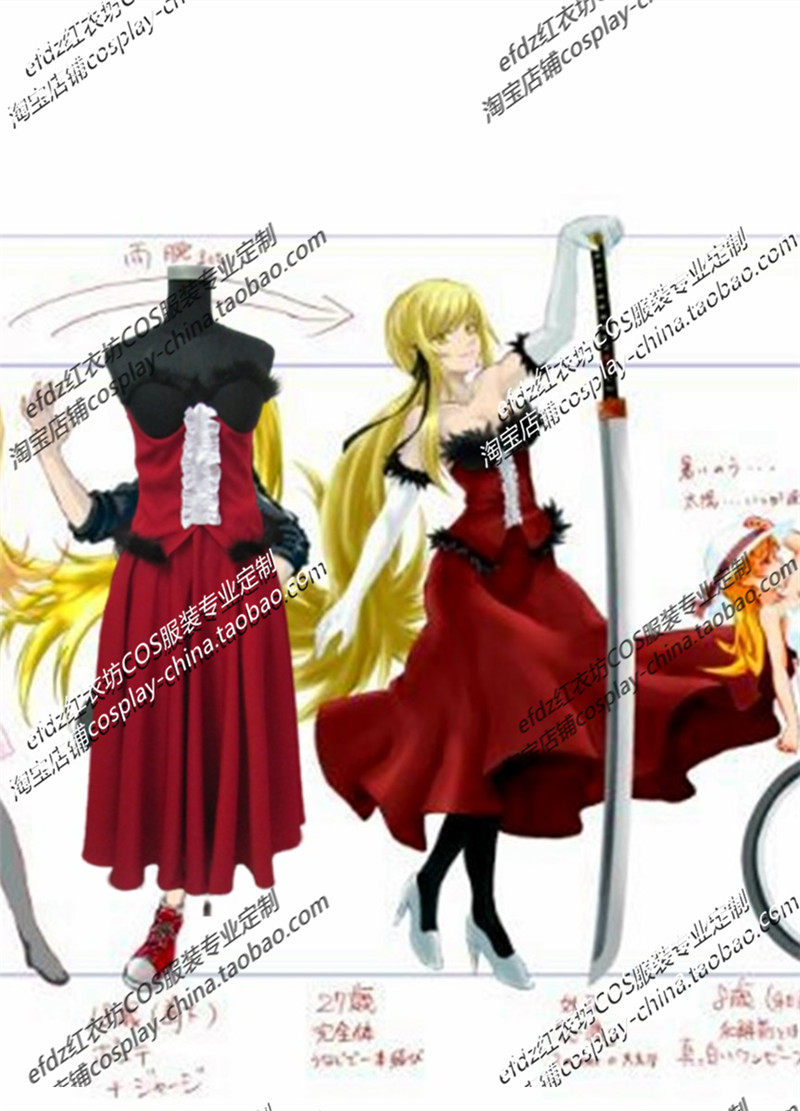 化物语伤物语忍野忍刃下心吊带衣连衣裙可日常cosplay动漫服定做