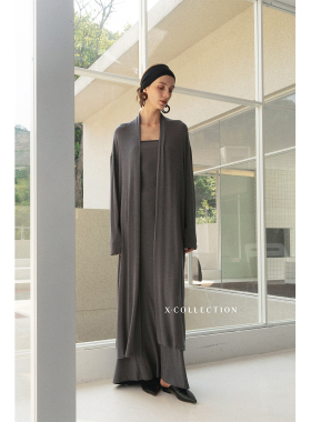 xcollection25春夏新品天丝美丽诺防缩羊毛开衫空气裤老钱风舒适