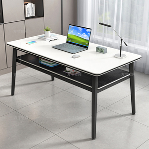 双层简约现代双人台式电脑书桌卧室家用长条办公桌学生写字工作台