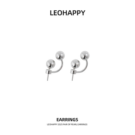 LEOHAPPY【曼尼时差】S925银/显脸小双珠C型耳环