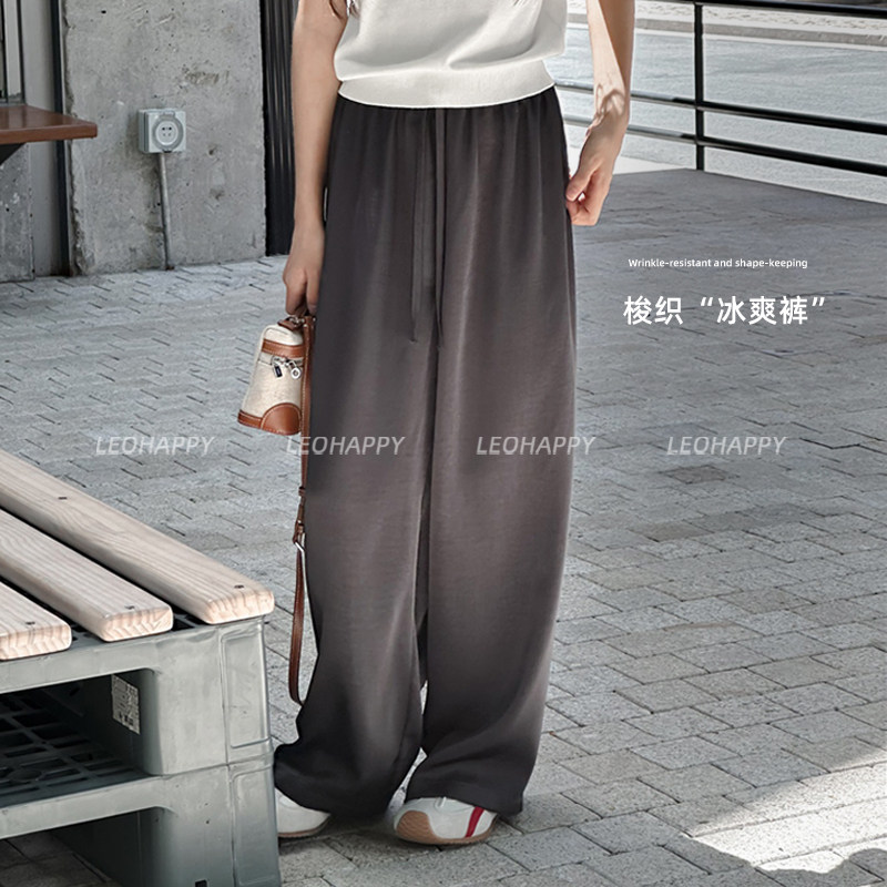 女童裤子夏薄款冰爽缎面休闲裤