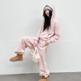LEOHAPPY女童秋套装2026新款儿童外套毛绒抓绒休闲裤中大童两件套