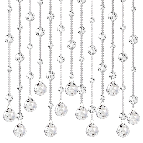 Прозрачная штора, стеклянные бусины ручной работы