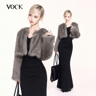 新年保暖环保皮草毛绒宽松短外套 高级感气质秋冬季 VOCK 微醺剧场