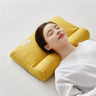 新款砂洗反牵引枕护颈荞麦壳皮枕头枕芯全棉家用硬枕