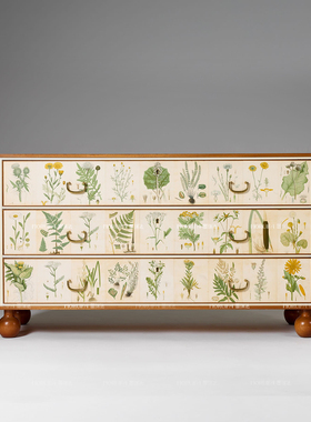 墨瑞法式复古实木斗柜卧室储物柜床尾柜收纳柜抽屉柜置物柜