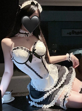 情调内衣女性感女仆钢托聚拢小胸显大纯欲风镂空诱惑加厚胸垫睡裙