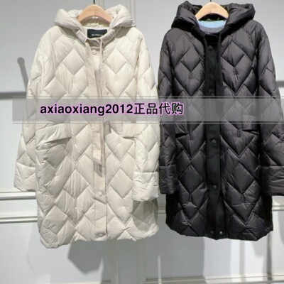 真我永恒2025冬装新款中长款菱形块拼接羽绒服 2543A72088吊2599