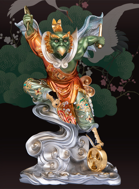 雷公铜像雷震子火神封神摆件