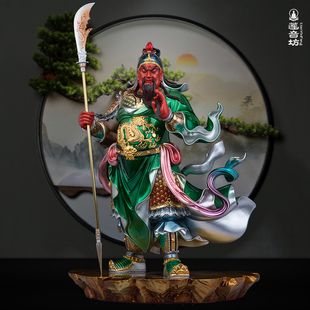 台湾铜像19寸-128cm立刀关公神像武财神关帝关二爷客厅摆件