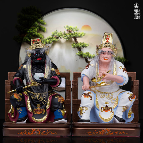 树脂复古七爷八爷摆件