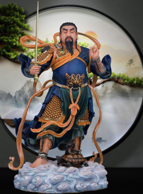 玄天上帝铜站像摆件家用供奉