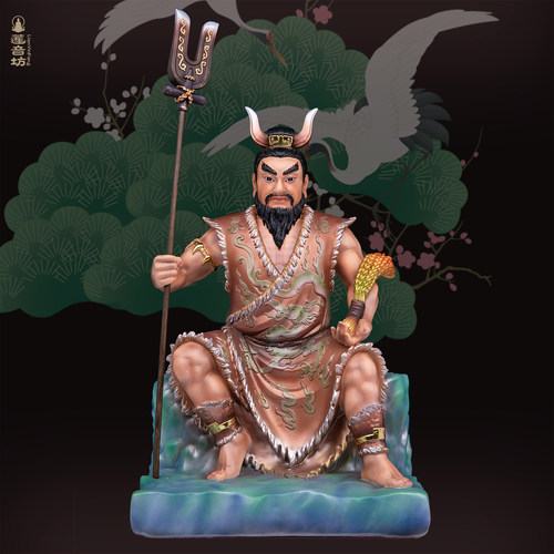 炎帝神农大帝树脂供奉摆件