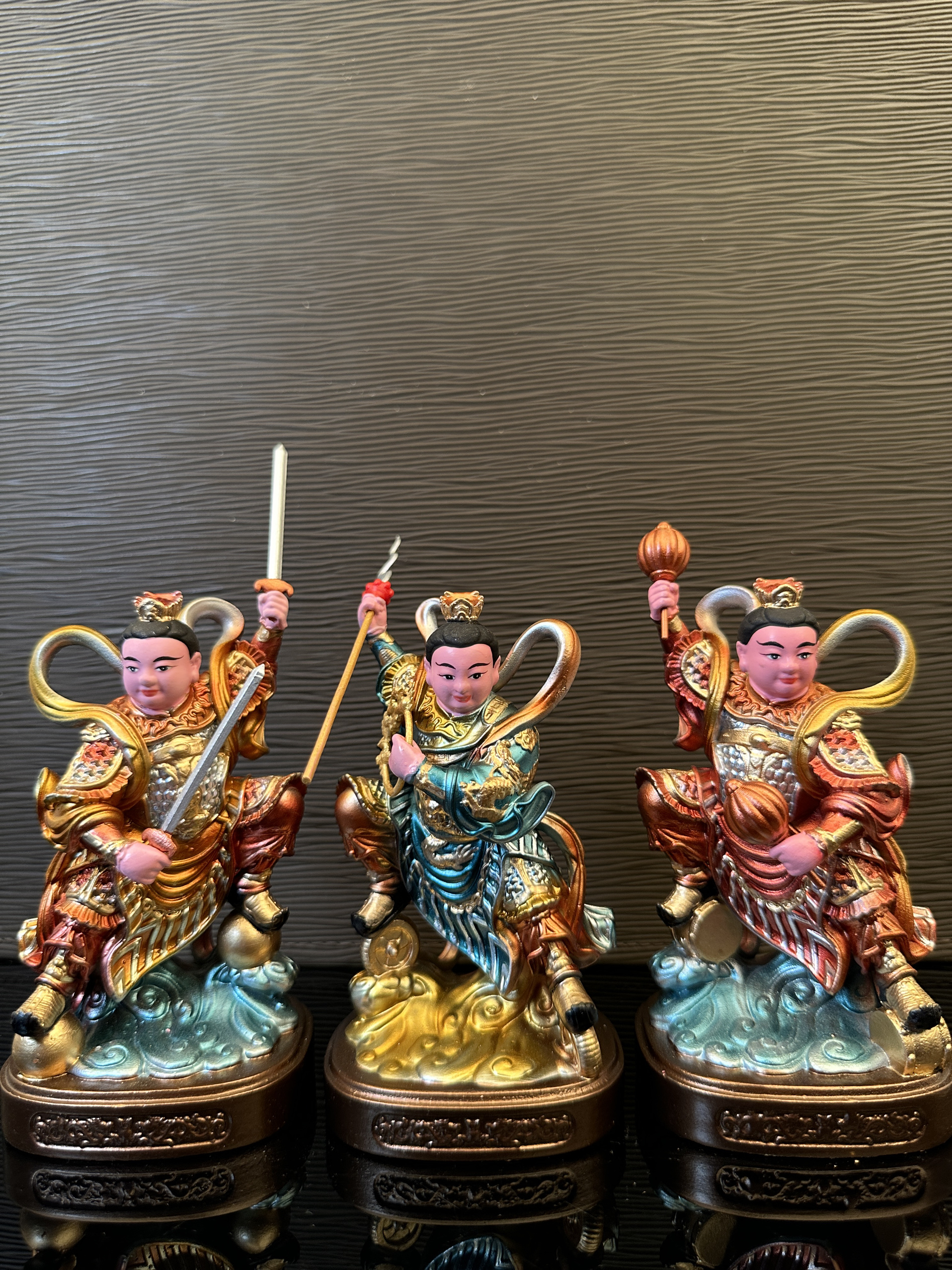 哪吒三太子神像金吒木吒树脂脚踏中坛元帅家用客厅摆件