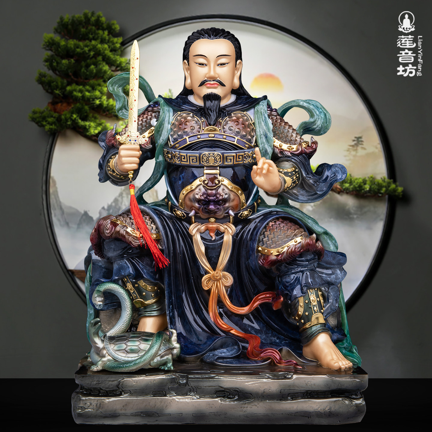 玄天上帝汉白玉持剑真武大帝