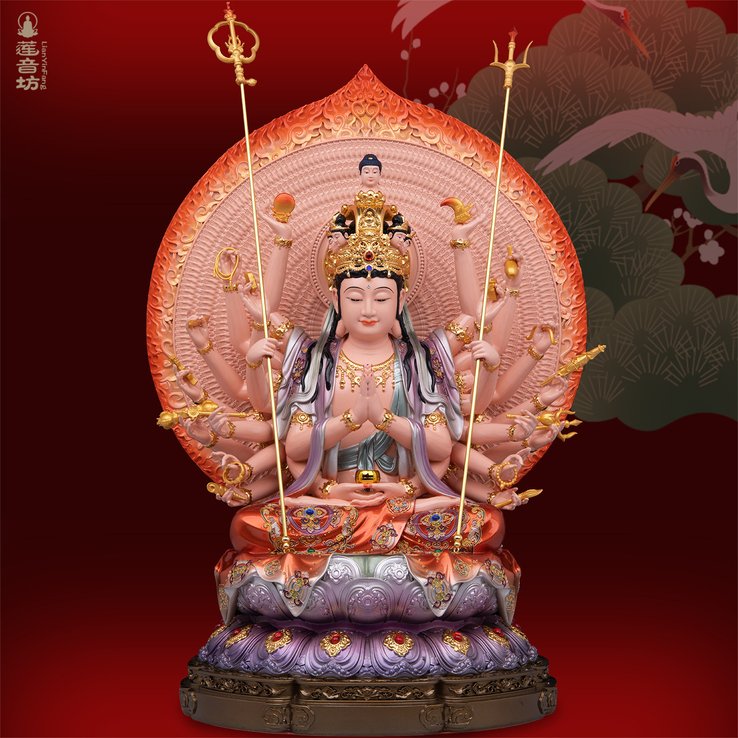 千手观音菩萨佛像树脂摆件