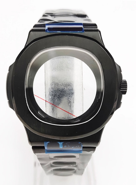 改装配件手表表壳防水100米 黑色鹦鹉螺机械表外壳NH35PP表壳套件