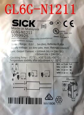 西克SICK光电1开关GL6G-N1211,GL6GP-PL1211 GL6GL6G-N12G-421 G6