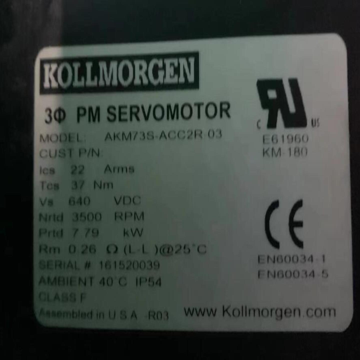 kollmorgen AKM73S-ACC2R-03电机KOLLMORN Synchron Servomotor