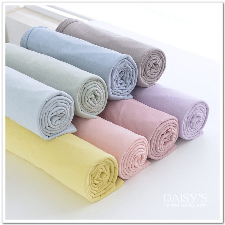 纯棉婴幼儿宝宝夏季服装棉布有机棉全棉面料纯色刷毛单面针织布