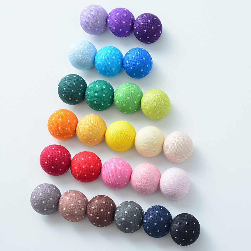 단추는 옷을 위한 다용도 둥근 단추입니다  순면 수제 DIY 다채로운 물 옥 점 알루미늄 바닥 버섯 덮힌 단추