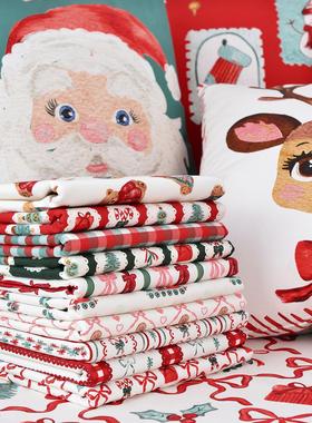 八安帆布细帆棉帆纯棉布料手工DIY老人麋鹿棉布节日装饰圣诞物语