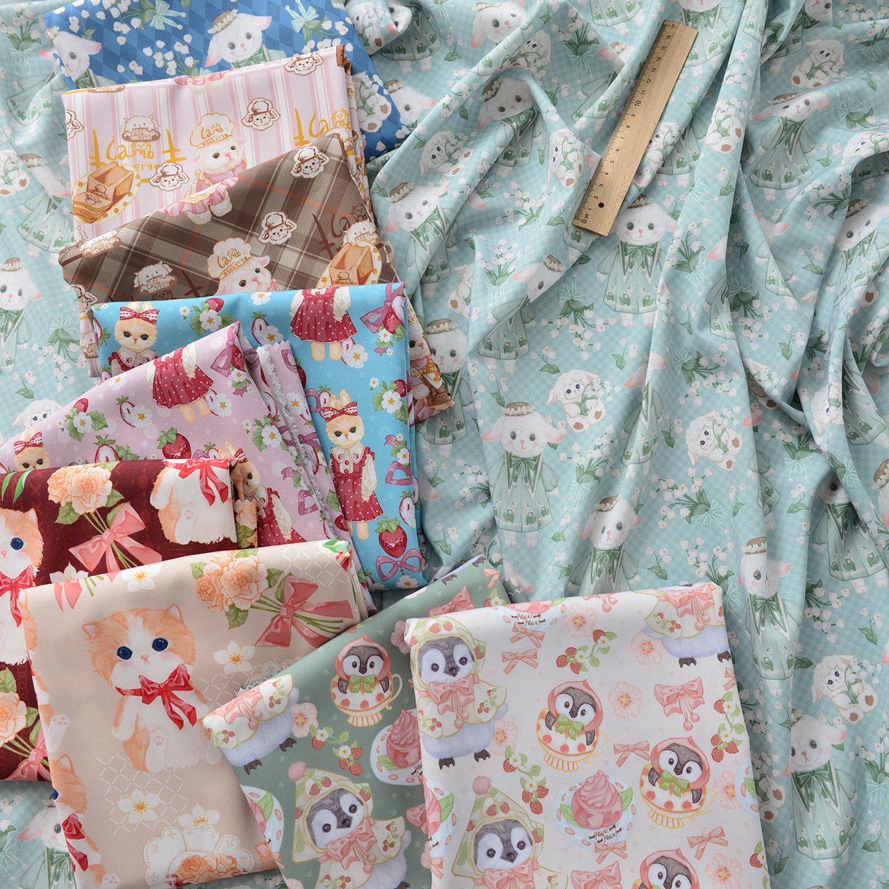 菊家四面弹lolita女裙布料