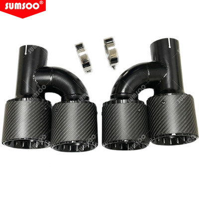 H型新款齿轮全哑黑适用于奥迪A3A4A5A6A7Q5改装S4S5 S6 S四出尾嘴